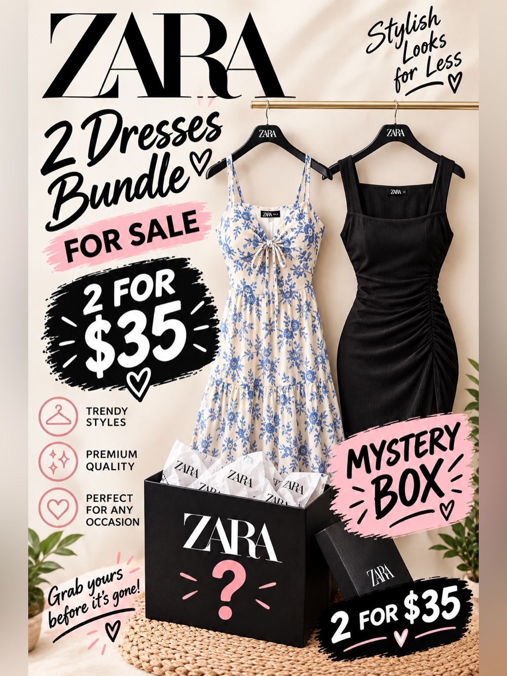 2 dresses Zara for $35